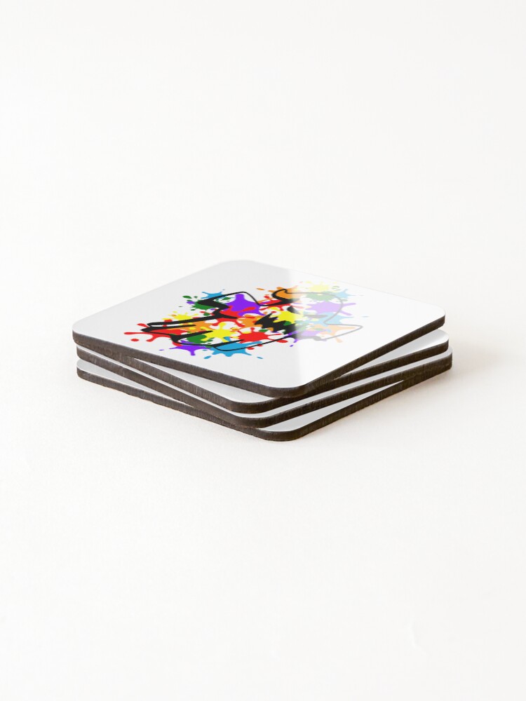 Thumbnail 4 of 5, Coasters (Set of 4), Color Splash Ghost designed and sold by PlusInfinitee.