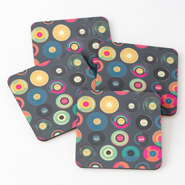 Item preview, Retro Vinyl Records Print designed and sold by Inky-Spiration.