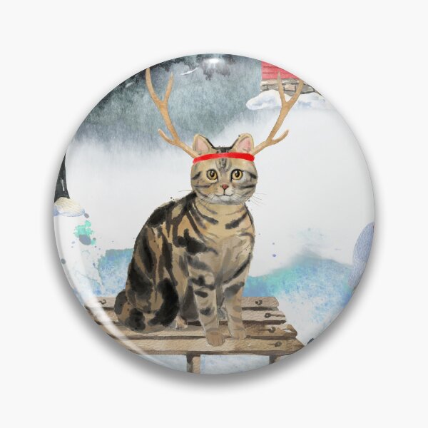 Item preview, Sledging Brown Tabby American Shorthair Cat Christmas designed and sold by HugsAndPrints.