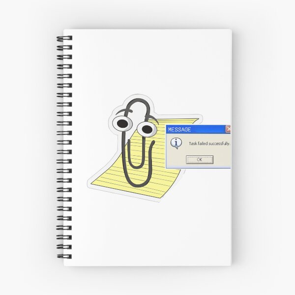 Item preview, clippy relaxing assistant task failed sucessfuly 20's nostagia designed and sold by sonizma.