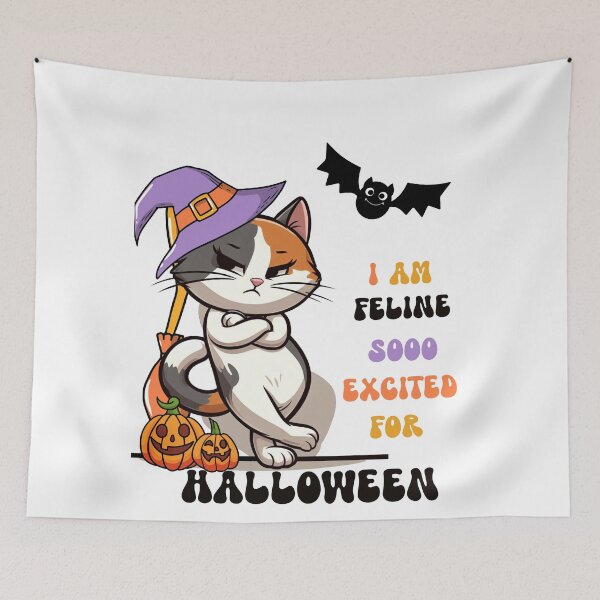 Item preview, I am feline sooo excited for Halloween, teenage contempt for Halloween  designed and sold by Fr0mtheMachine.