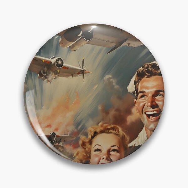 Item preview, Man and Woman Watching Plane Fly Overhead designed and sold by dcrc.