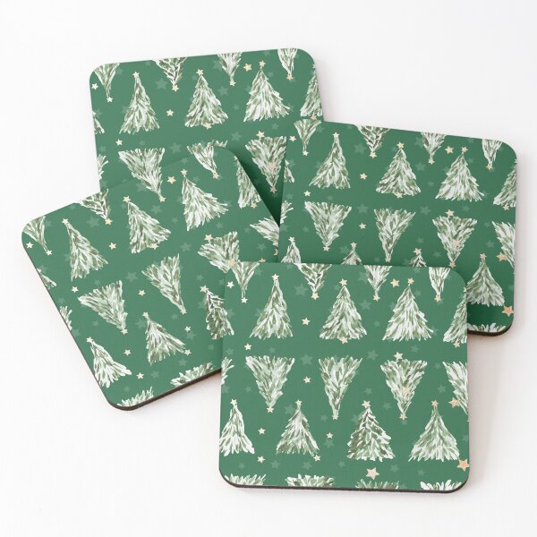 Item preview, Holiday christmas tree over emerald green background designed and sold by marufemia.