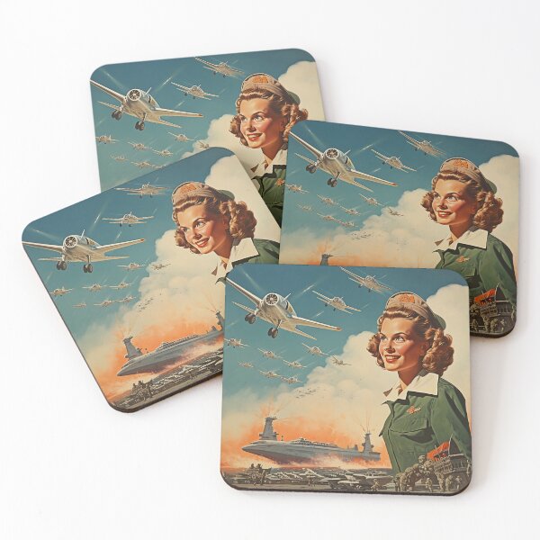 Item preview, World War II Era Woman Watching Planes Fly designed and sold by dcrc.