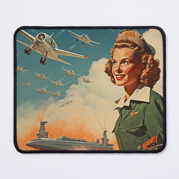 Item preview, World War II Era Woman Watching Planes Fly designed and sold by dcrc.