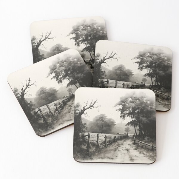 Item preview, Black and white dirt path designed and sold by inkArtistryfine.
