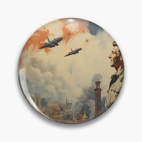 Item preview, World War II Era Man Watching the Shelling of a City designed and sold by dcrc.