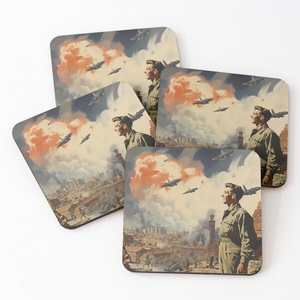 Item preview, World War II Era Man Watching the Shelling of a City designed and sold by dcrc.