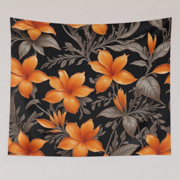 Item preview, a pattern of orange flowers designed and sold by Enga6.