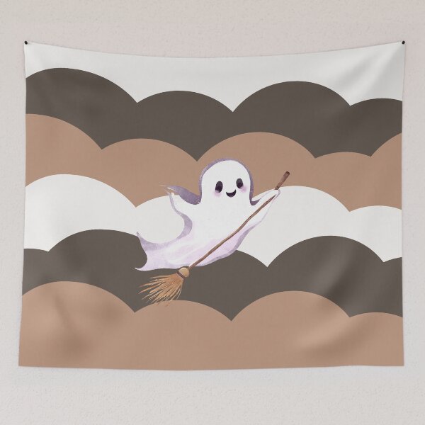 Artikelvorschau, Cute Ghosts Riding Magic Brooms on Halloween entworfen und verkauft von teacherpeiyuan.