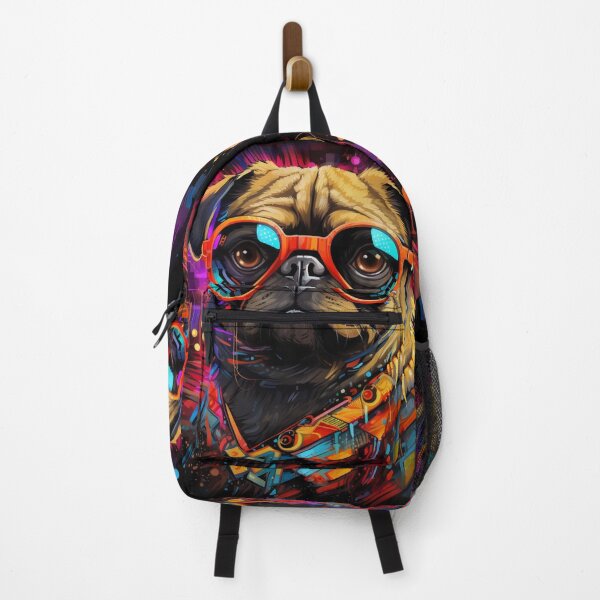 Item preview, Сyberpunk Pug funny dogs with sunglasses designed and sold by GrinGalore.