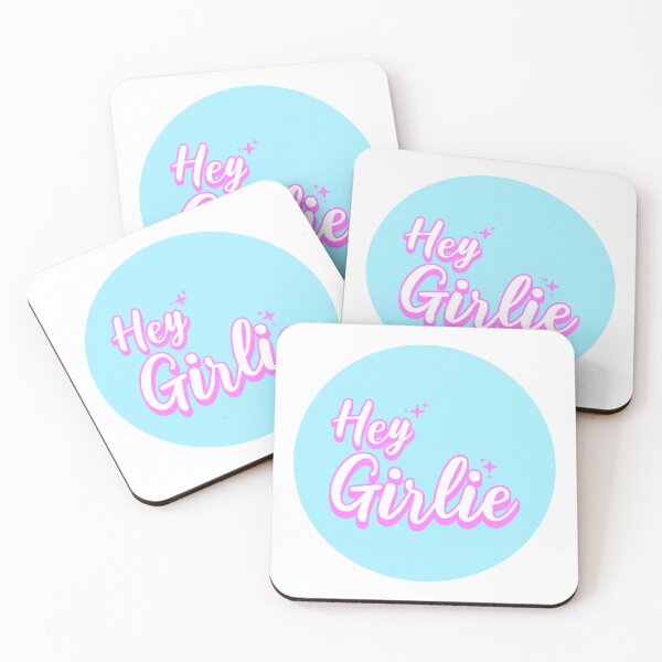 Item preview, Hey Girlie Pink Round Sticker designed and sold by PMCreative.