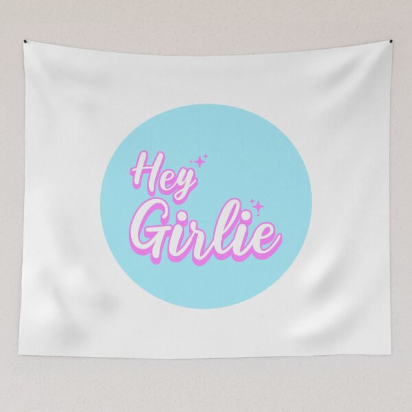 Item preview, Hey Girlie Pink Round Sticker designed and sold by PMCreative.