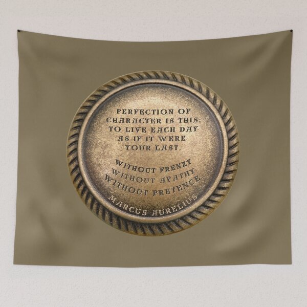Item preview, Marcus Aurelius Quote " Perfection of character is this: to live each day as if it were your last, without frenzy, without apathy, without pretence. " designed and sold by LaziniArts.