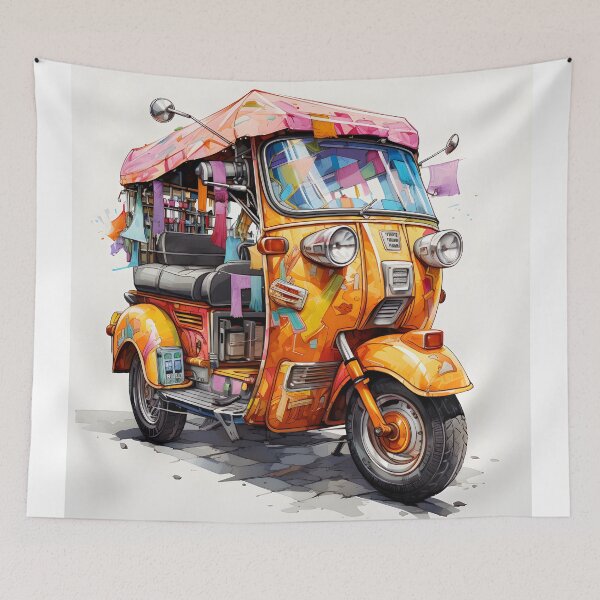 Item preview, Colorful Tuk-Tuk: Urban Adventure Awaits designed and sold by inkArtistryfine.