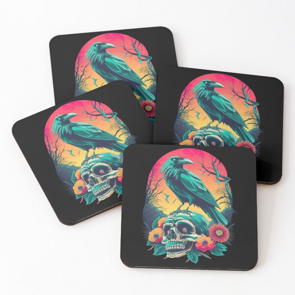Item preview, Black raven on the skull  designed and sold by TrendyPalette.
