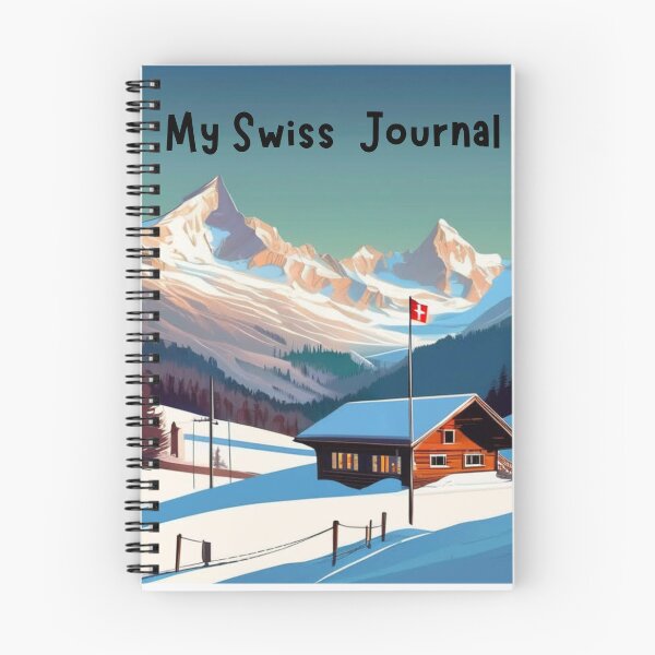 Item preview, "Swiss Chalet with Mountain Views and Swiss Flag: Your Alpine Retreat" 2 of 3 designed and sold by Sunflower5576.