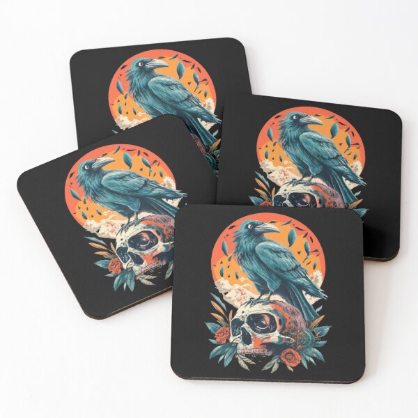 Item preview, Black raven on the skull  designed and sold by TrendyPalette.