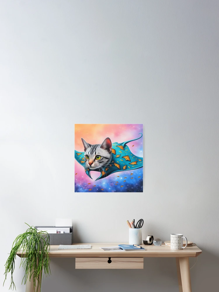 Imagen 2 de 3, Póster con la obra Gato mantarraya, diseñada y vendida por ComputerContent.