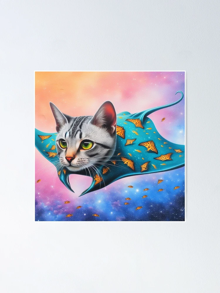Imagen 1 de 3, Póster con la obra Gato mantarraya, diseñada y vendida por ComputerContent.