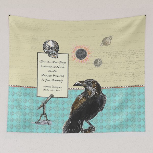 Item preview, Shakespeare - Hamlet - Horatio quote - crow - skull designed and sold by FanitsaArt.