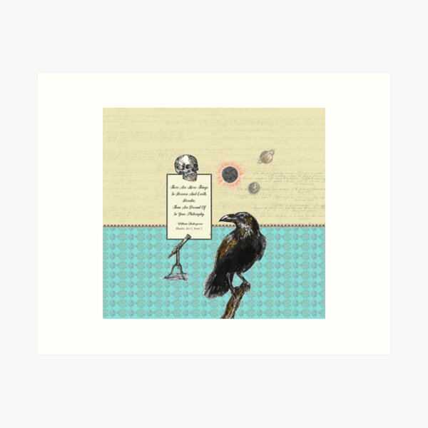 Shakespeare - Hamlet - Horatio quote - crow - skull Art Print