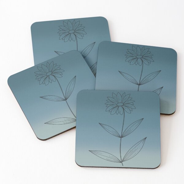 Item preview, Blue Grey Gradient with Black Floral designed and sold by RabbitHeartArt.
