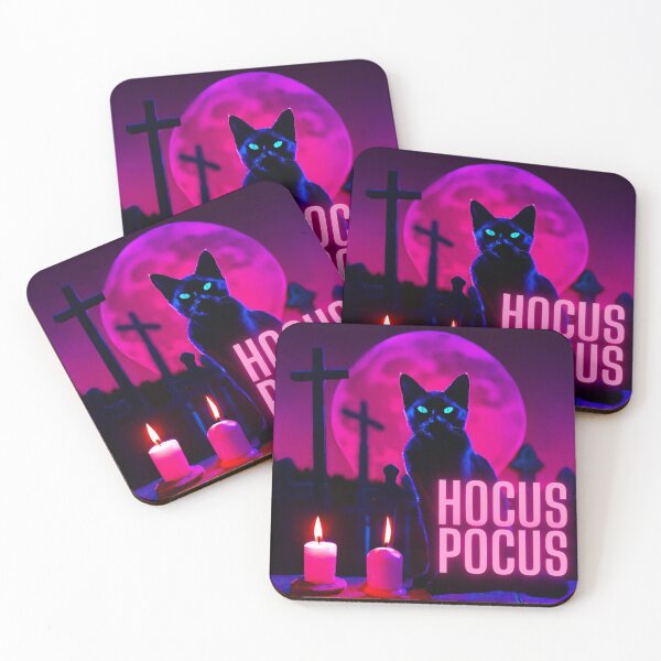 Item preview, Neon Hocus Pocus Thackery Binx Hocus Pocus, Away Beast, Black Cat Halloween Print Illustration designed and sold by hambydesign.