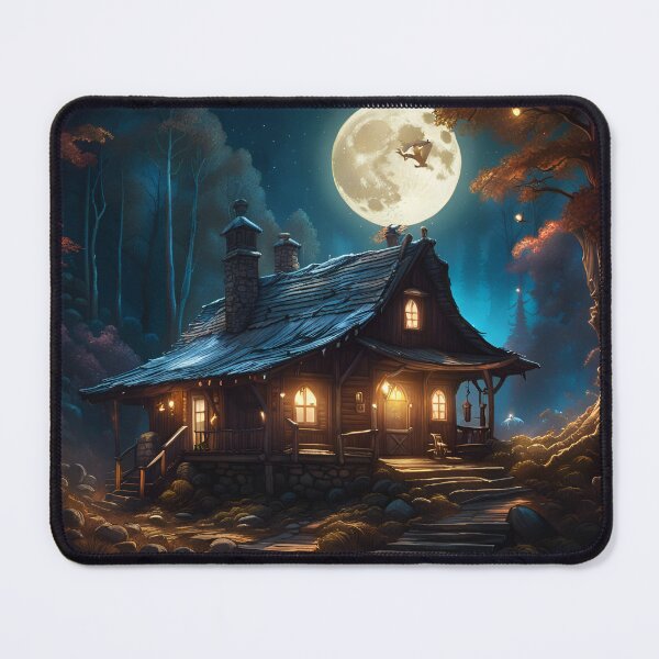 Item preview, Moon Lit Cabin in the woods designed and sold by BansheeTales.