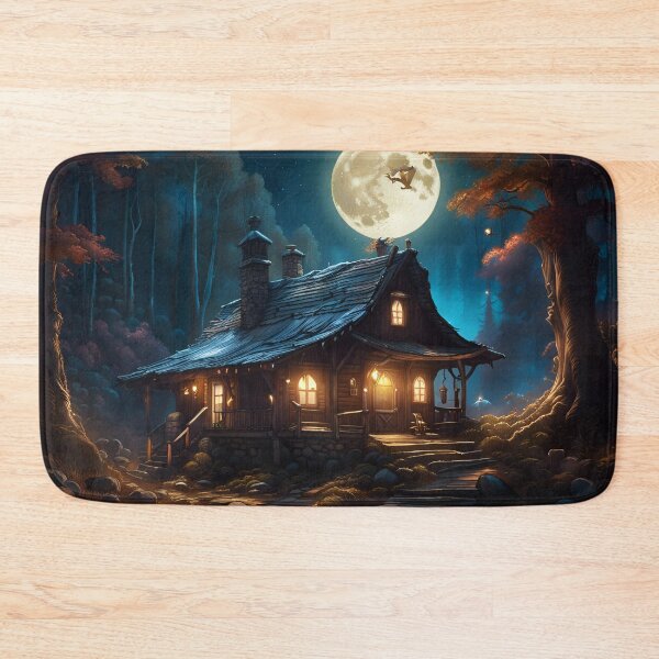 Item preview, Moon Lit Cabin in the woods designed and sold by BansheeTales.