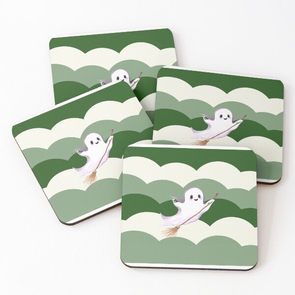 Item preview, Cute Ghosts Riding Magic Brooms on Halloween designed and sold by teacherpeiyuan.