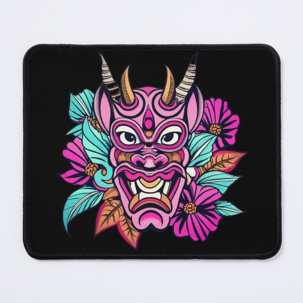 Item preview, Japanese demon's pink mask designed and sold by TrendyPalette.