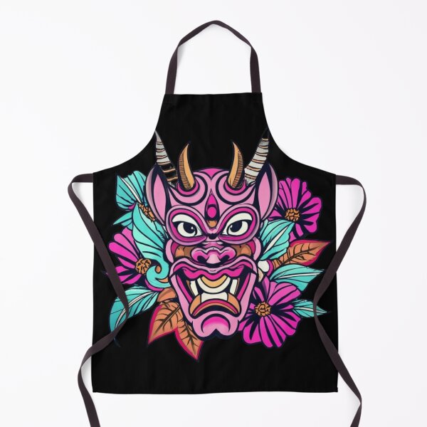 Item preview, Japanese demon's pink mask designed and sold by TrendyPalette.