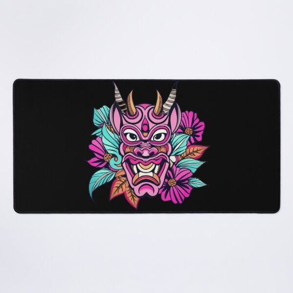 Item preview, Japanese demon's pink mask designed and sold by TrendyPalette.