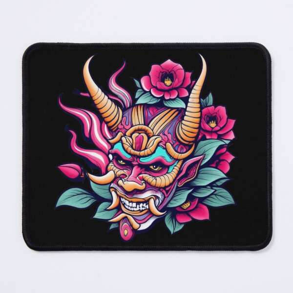 Item preview, Japanese demon's pink mask designed and sold by TrendyPalette.