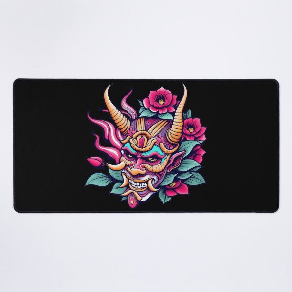 Item preview, Japanese demon's pink mask designed and sold by TrendyPalette.