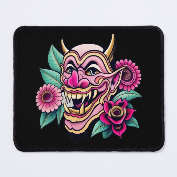 Item preview, Japanese demon's pink mask designed and sold by TrendyPalette.