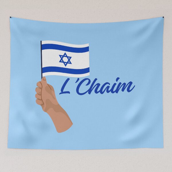 Item preview, L'Chaim with Flag of Israel designed and sold by Neeshki.