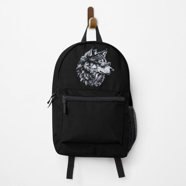 Item preview, Wolf with Glasses and Leaves / Black White Grey Design designed and sold by AllureLab.