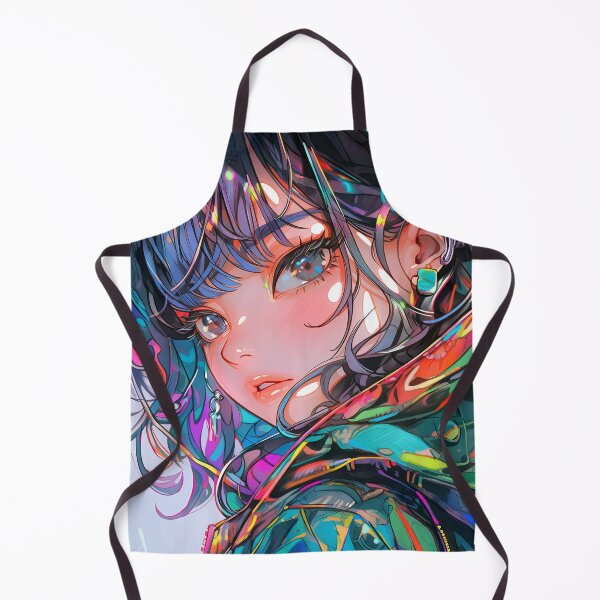Item preview, Beautiful Bright Colorful Cloaked Anime Girl designed and sold by bubblegoth.