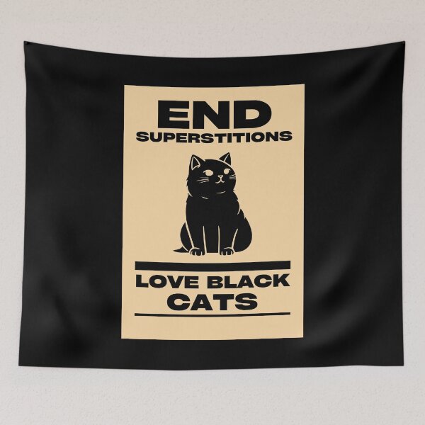 Item preview, End Superstitions. Love Black Cats.  designed and sold by EdytaGister.