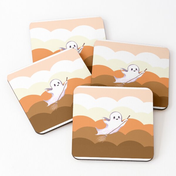Item preview, Cute Ghosts Riding Magic Brooms on Halloween designed and sold by teacherpeiyuan.