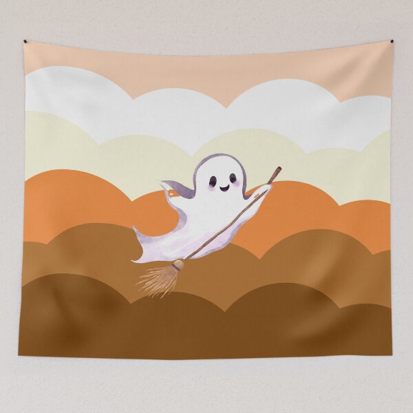 Artikelvorschau, Cute Ghosts Riding Magic Brooms on Halloween entworfen und verkauft von teacherpeiyuan.