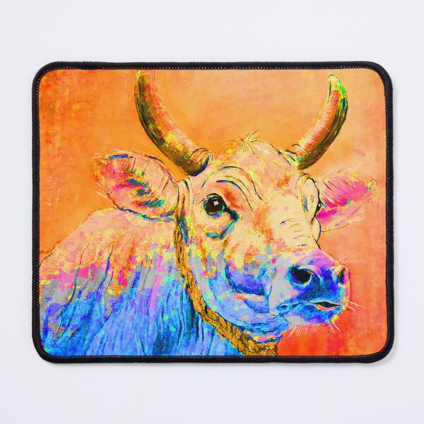 Item preview, Cow colorful orange blue designed and sold by CorneliaPilz.
