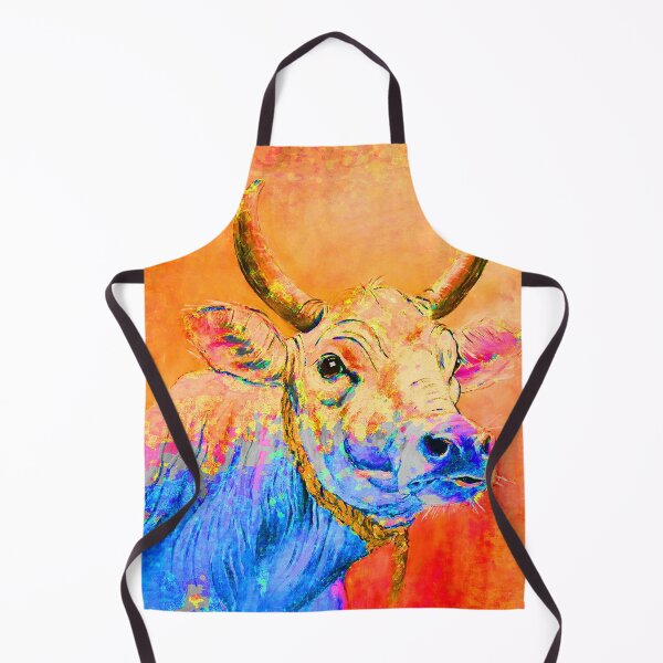 Item preview, Cow colorful orange blue designed and sold by CorneliaPilz.