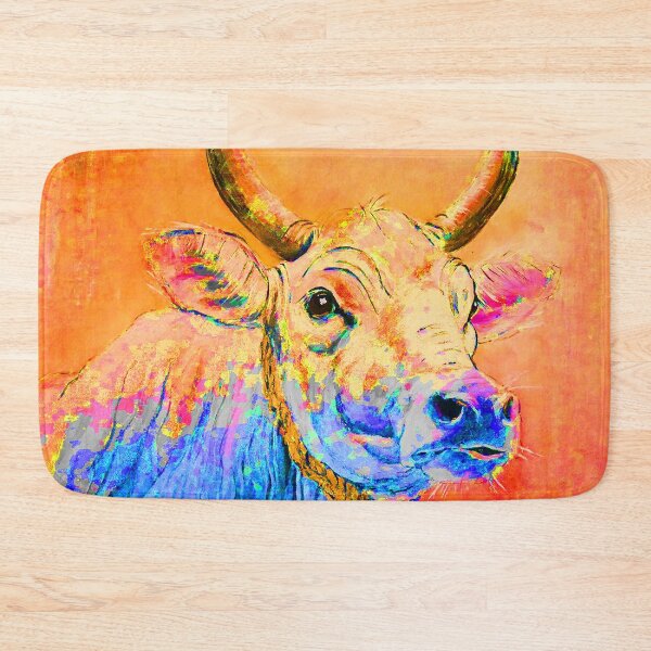 Item preview, Cow colorful orange blue designed and sold by CorneliaPilz.