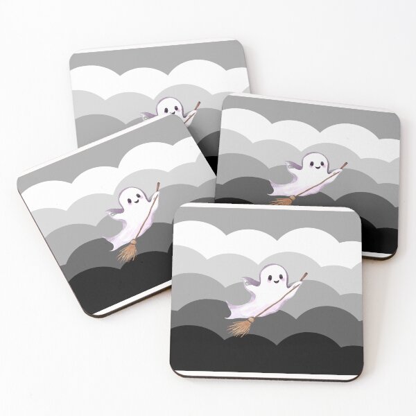 Item preview, Cute Ghosts Riding Magic Brooms on Halloween designed and sold by teacherpeiyuan.