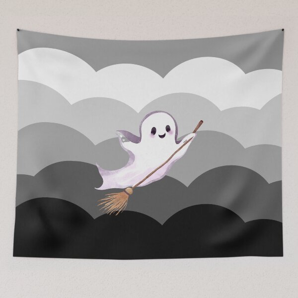 Artikelvorschau, Cute Ghosts Riding Magic Brooms on Halloween entworfen und verkauft von teacherpeiyuan.