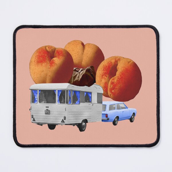 Item preview, Colorful Collage Art Print - 'Georgia On My Mind Solo in Pink': Giant Peaches and Adventure on Wheels designed and sold by GollyWillikers.