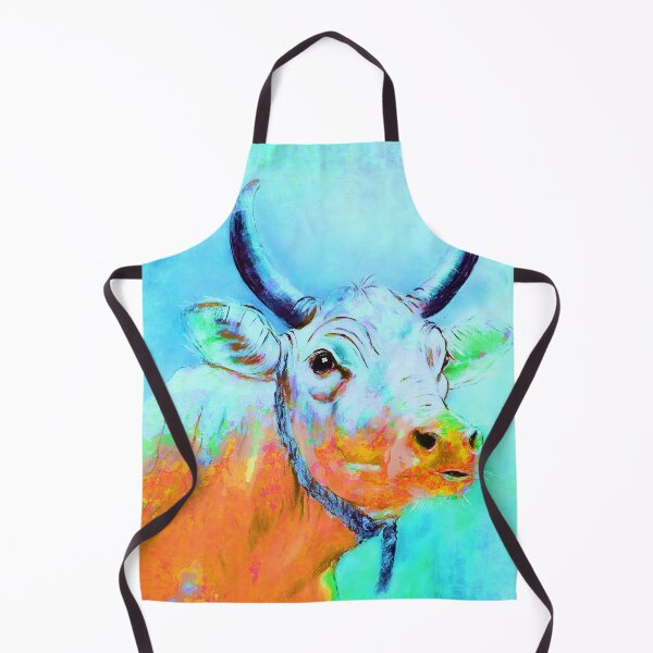 Item preview, Cow colorful turquoise orange designed and sold by CorneliaPilz.